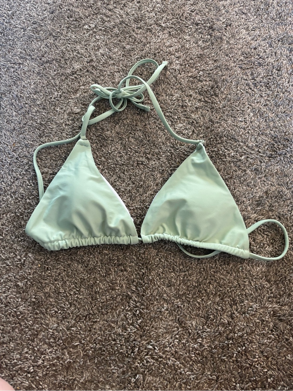 Women's Light Mint Triangle Bikini Top - Classic String Swimwear